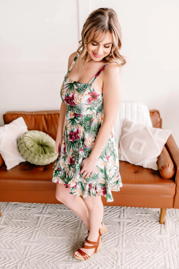 No Ship Drop Ship Fantasy Island Tropical Print Dress 10 No Ship Drop Ship Fantasy Island Tropical Print Dress