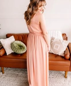 No Ship Drop Ship Surplice It To Say Apricot Maxi Dress Apparel 16 No Ship Drop Ship Surplice It To Say Apricot Maxi Dress Apparel