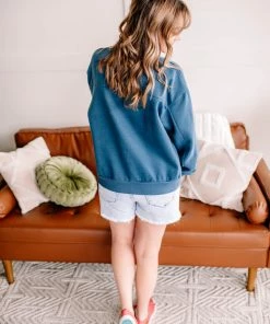 No Ship Drop Ship Apparel Get Fleeced Crewneck Sweatshirt In Harbor