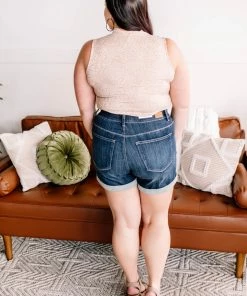 No Ship Drop Ship Apparel Pull A Fast One Judy Blue Jean Jegging Shorts