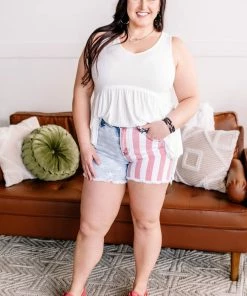 No Ship Drop Ship GHG- Shop Singles Courtesy Of My Red, White And Blue Judy Blue Shorts (GHG-S)