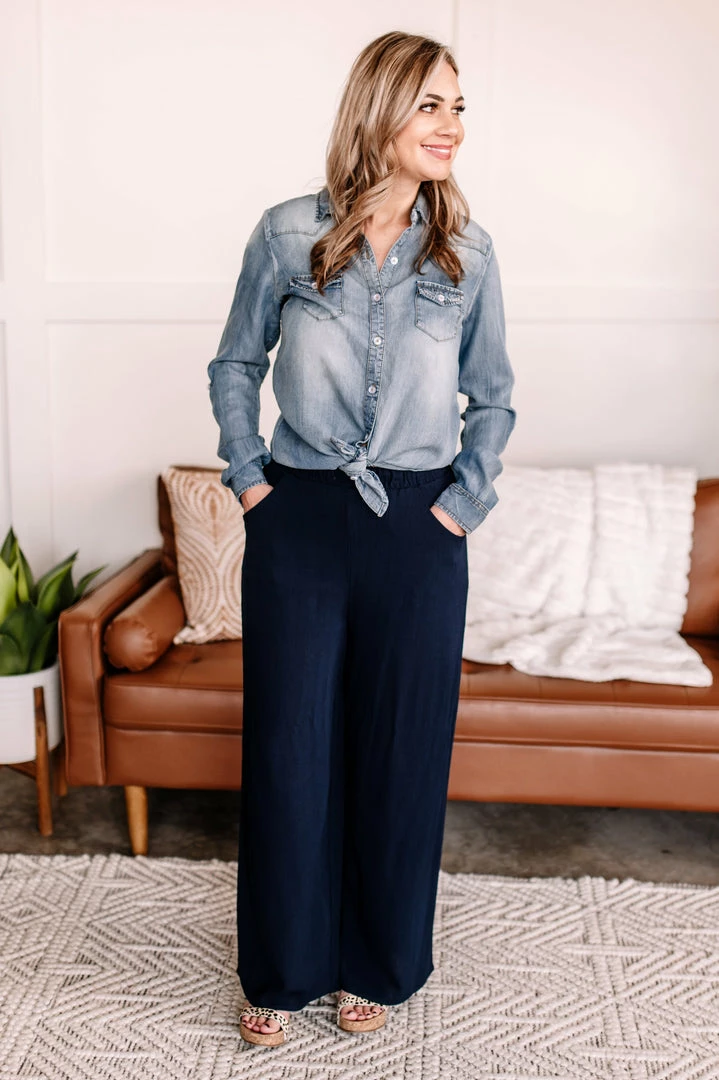 No Ship Drop Ship Quick On The Drawstring Dress Pants In Navy 1 No Ship Drop Ship Quick On The Drawstring Dress Pants In Navy