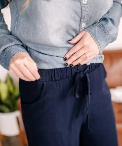 No Ship Drop Ship Quick On The Drawstring Dress Pants In Navy 12 No Ship Drop Ship Quick On The Drawstring Dress Pants In Navy