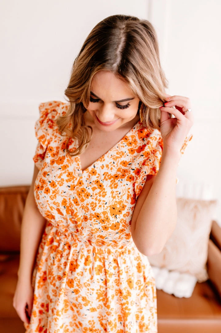 No Ship Drop Ship Apparel Dawn Of A New Day Orange Floral Dress 3 No Ship Drop Ship Apparel Dawn Of A New Day Orange Floral Dress
