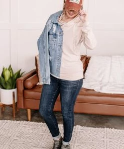 No Ship Drop Ship Just Warming Up Soft Terry Top In Taupe Apparel