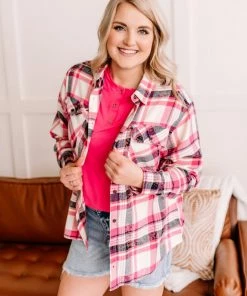 No Ship Drop Ship Decorate My World Button Top In Pink