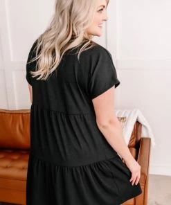No Ship Drop Ship Be Original Black Tiered Dress (GHG-S)