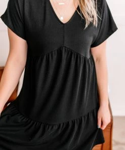 No Ship Drop Ship Be Original Black Tiered Dress (GHG-S)