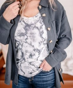 No Ship Drop Ship Apparel Cloudy Days Tie Dye Gray And White Tank Top