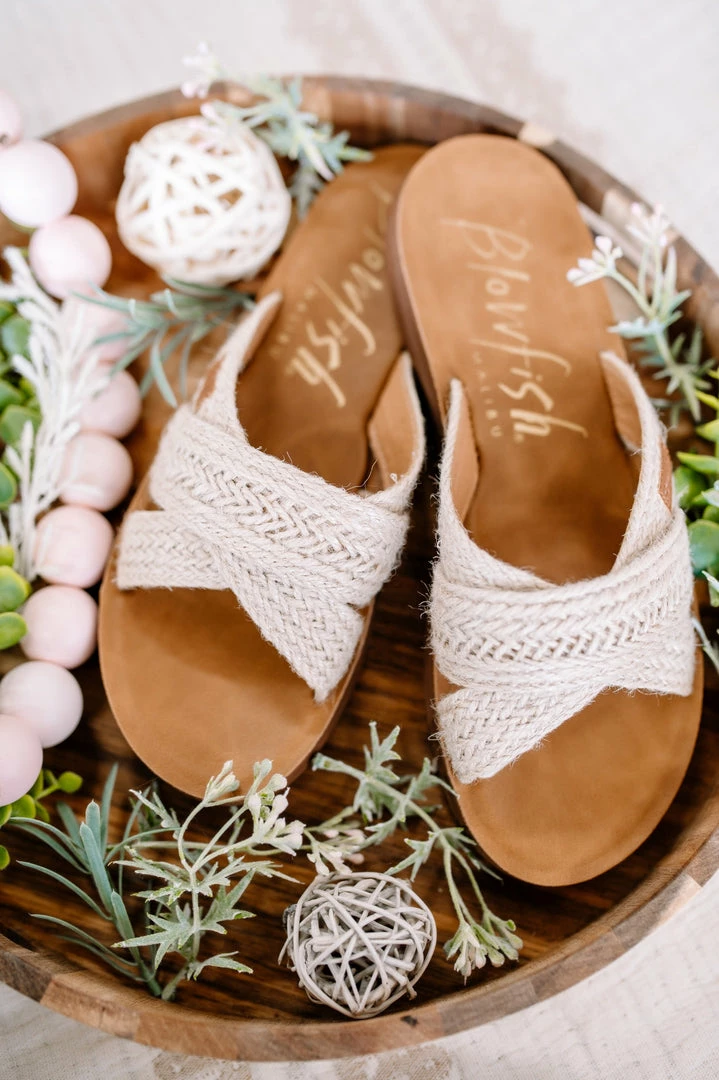 No Ship Drop Ship Natural River Jute Blowfish Sandal 1 No Ship Drop Ship Natural River Jute Blowfish Sandal