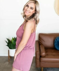 No Ship Drop Ship Mainstream-Mauve Summer Romper Apparel