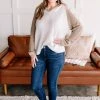 No Ship Drop Ship Spin A Tale Hooded Knit Sweater In Mocha & Ivory (GHG-S)