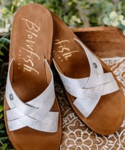 No Ship Drop Ship Sunnie Silver Meteorite Blowfish Sandal