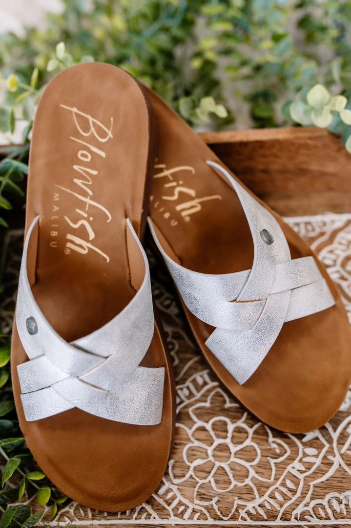 No Ship Drop Ship Sunnie Silver Meteorite Blowfish Sandal 1 No Ship Drop Ship Sunnie Silver Meteorite Blowfish Sandal