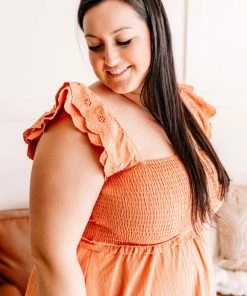 No Ship Drop Ship Make A Stitch Eyelet Detail Dress