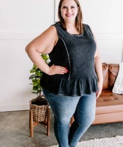 No Ship Drop Ship Me And My Gang Ruffle Hemline Sleeveless Top Apparel