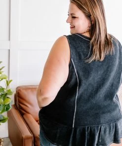 No Ship Drop Ship Me And My Gang Ruffle Hemline Sleeveless Top Apparel