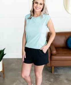 No Ship Drop Ship Sage My Name Sleeveless Top Apparel