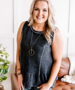 No Ship Drop Ship Me And My Gang Ruffle Hemline Sleeveless Top Apparel