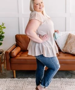 No Ship Drop Ship Apparel Key To Success Crochet Tunic Top In Oatmeal