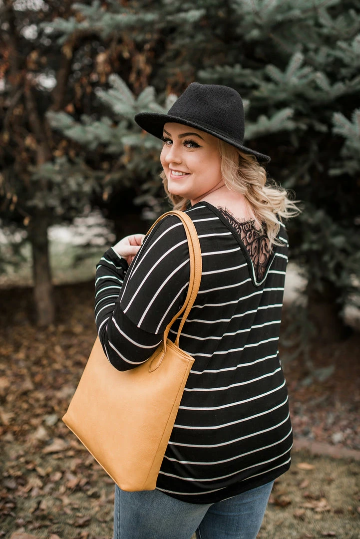 No Ship Drop Ship Seize The Moment Black Lace Striped Top 1 No Ship Drop Ship Seize The Moment Black Lace Striped Top