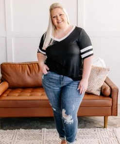 No Ship Drop Ship The Winning Team Top In Black & White (GHG-S)