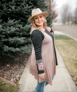 No Ship Drop Ship Life Of The Party Sleeveless Cardigan In Shimmering Mauve