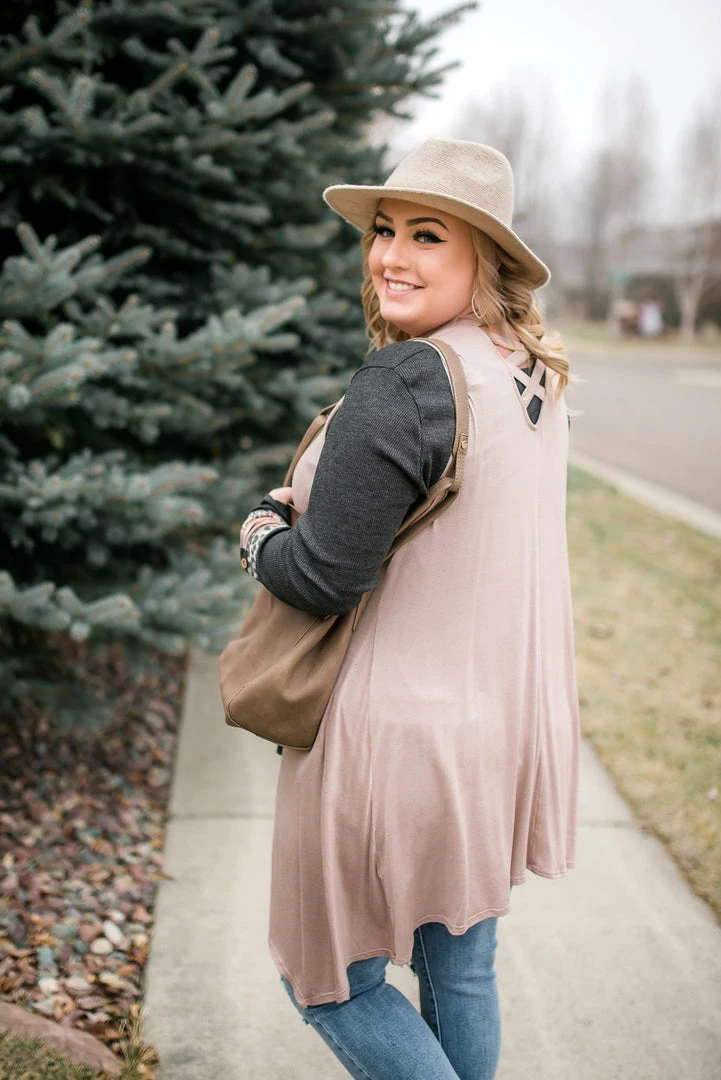 No Ship Drop Ship Life Of The Party Sleeveless Cardigan In Shimmering Mauve 3 No Ship Drop Ship Life Of The Party Sleeveless Cardigan In Shimmering Mauve