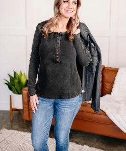 No Ship Drop Ship Just A Few Minor Details Washed Henley Top Apparel