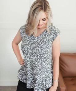 No Ship Drop Ship Iron Out The Details Asymmetrical Top In Leopard