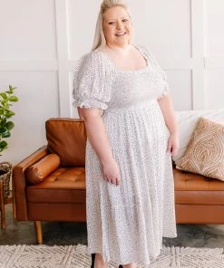 No Ship Drop Ship The Best Of Me Smocked Midi Dress In Black & Ivory (GHG-S) 25 No Ship Drop Ship The Best Of Me Smocked Midi Dress In Black & Ivory (GHG-S)
