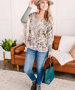 No Ship Drop Ship Apparel Fancy Like Poncho In Animal Print