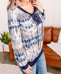 No Ship Drop Ship Apparel Making Waves Lace Up Top