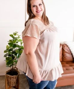 No Ship Drop Ship Apparel Key To Success Crochet Tunic Top In Oatmeal