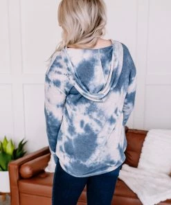 No Ship Drop Ship Apparel Nowhere To Hide Tie Dye Top In Vintage Blue