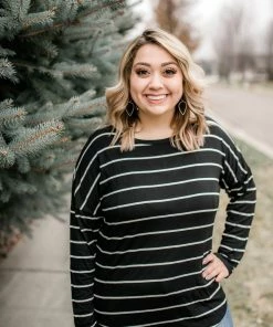 No Ship Drop Ship Seize The Moment Black Lace Striped Top 14 No Ship Drop Ship Seize The Moment Black Lace Striped Top