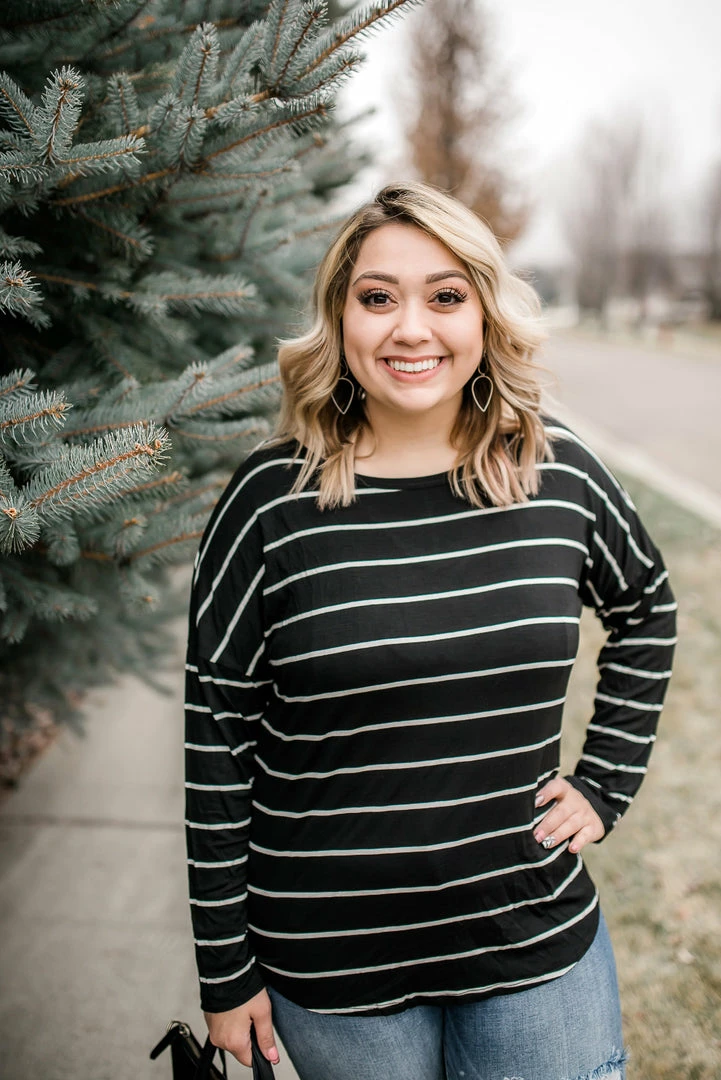 No Ship Drop Ship Seize The Moment Black Lace Striped Top 7 No Ship Drop Ship Seize The Moment Black Lace Striped Top