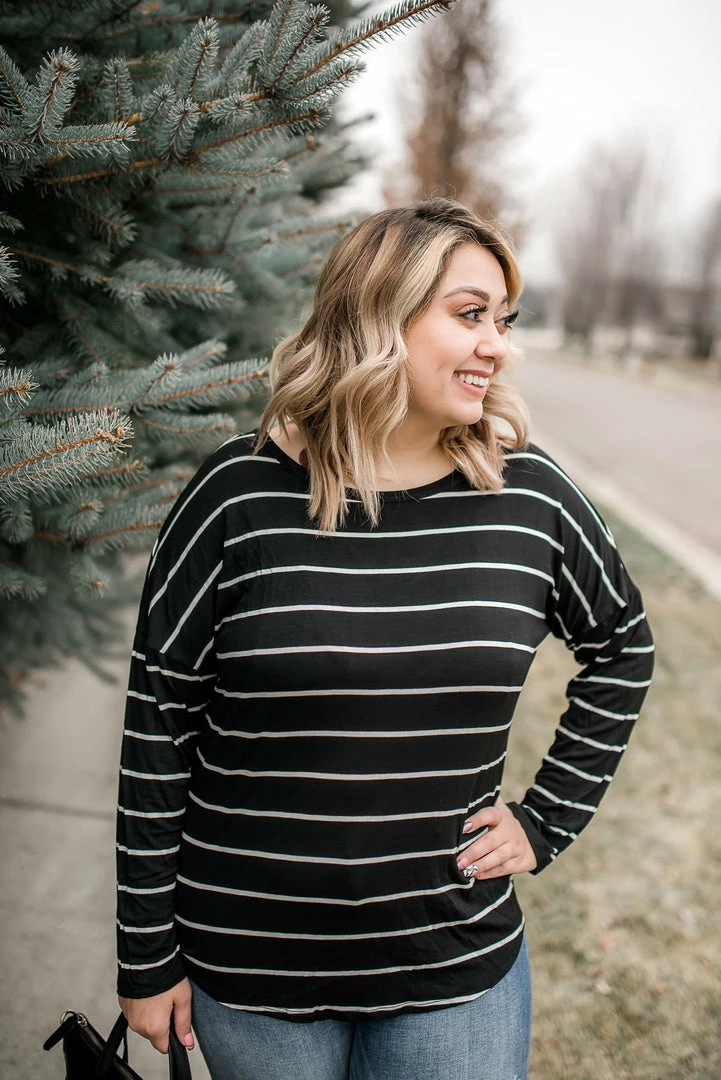 No Ship Drop Ship Seize The Moment Black Lace Striped Top 8 No Ship Drop Ship Seize The Moment Black Lace Striped Top