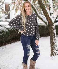 No Ship Drop Ship Positively Glacial Polka Dot Fleece Top 14 No Ship Drop Ship Positively Glacial Polka Dot Fleece Top