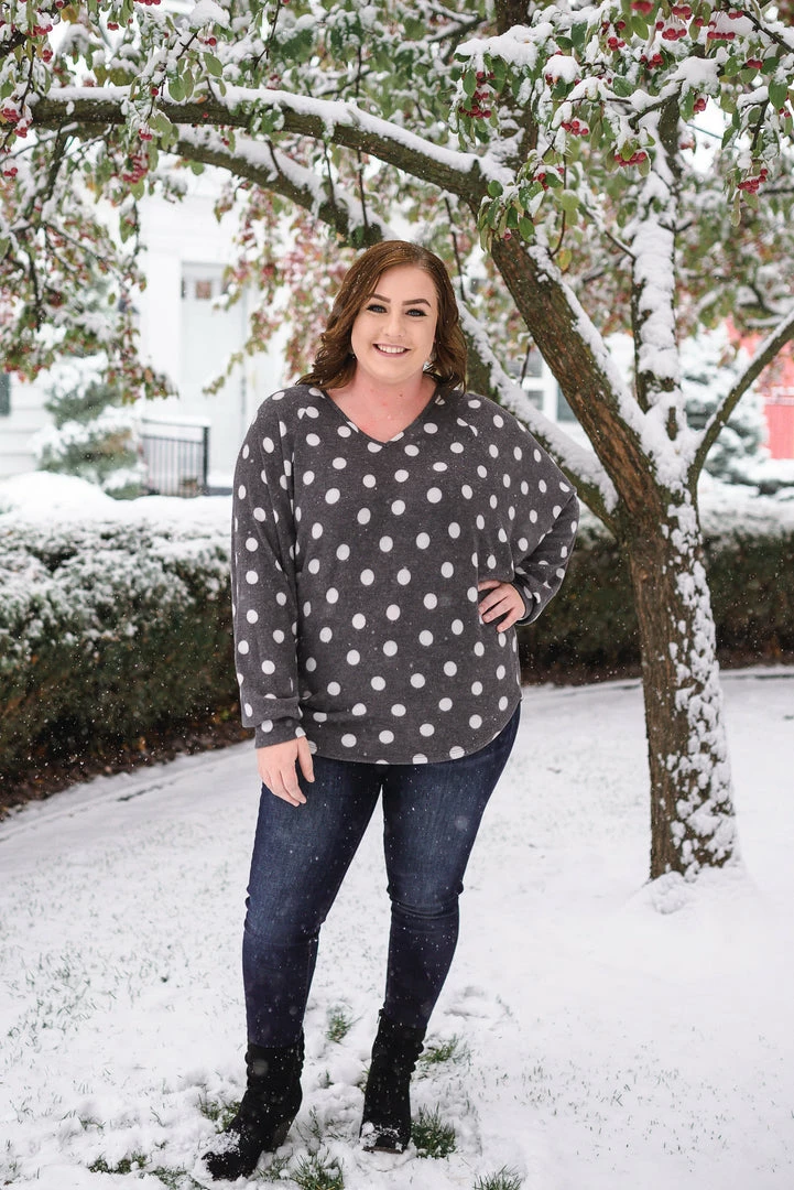 No Ship Drop Ship Positively Glacial Polka Dot Fleece Top 3 No Ship Drop Ship Positively Glacial Polka Dot Fleece Top