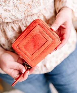 No Ship Drop Ship Apparel Joy Susan Mini Pixie Wallet In Coral 7 No Ship Drop Ship Apparel Joy Susan Mini Pixie Wallet In Coral