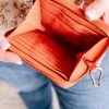 No Ship Drop Ship Apparel Joy Susan Mini Pixie Wallet In Coral