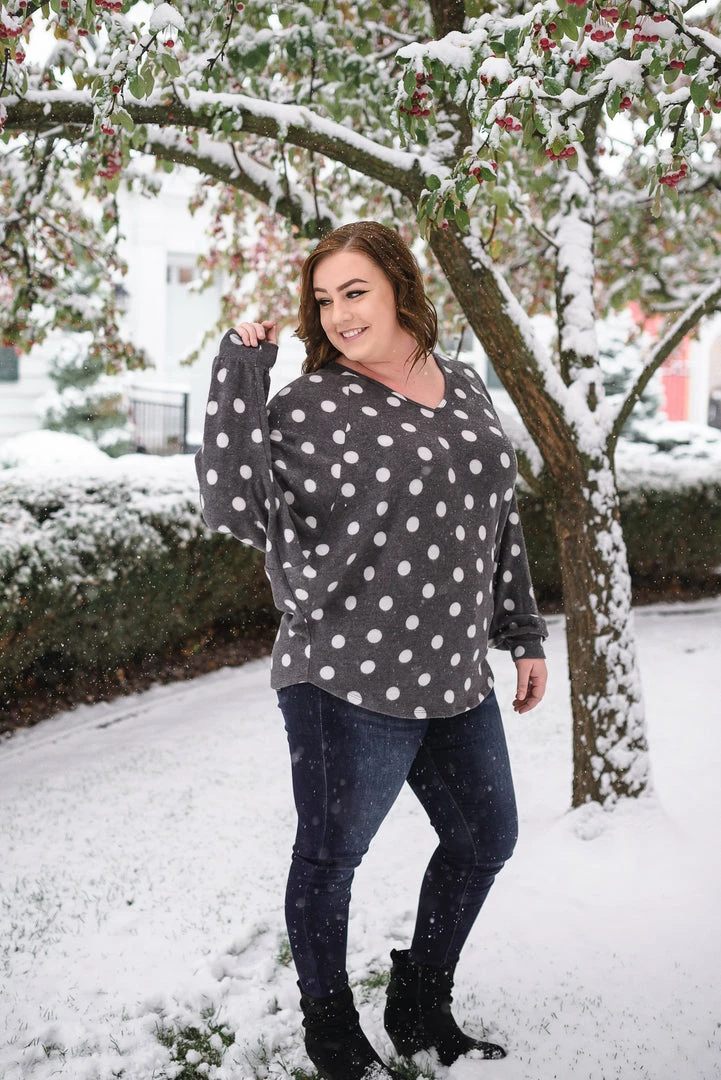 No Ship Drop Ship Positively Glacial Polka Dot Fleece Top 2 No Ship Drop Ship Positively Glacial Polka Dot Fleece Top