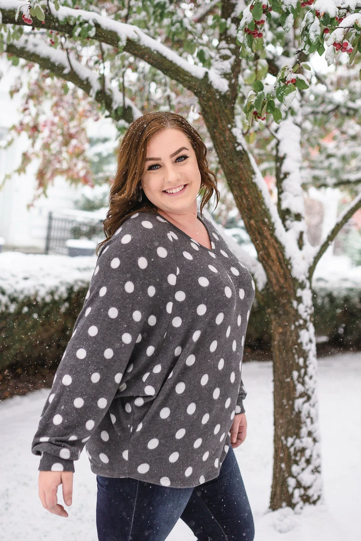 No Ship Drop Ship Positively Glacial Polka Dot Fleece Top 1 No Ship Drop Ship Positively Glacial Polka Dot Fleece Top