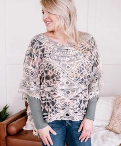 No Ship Drop Ship Apparel Fancy Like Poncho In Animal Print