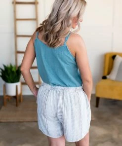 No Ship Drop Ship Apparel Consider It A Tie Cream Striped Shorts