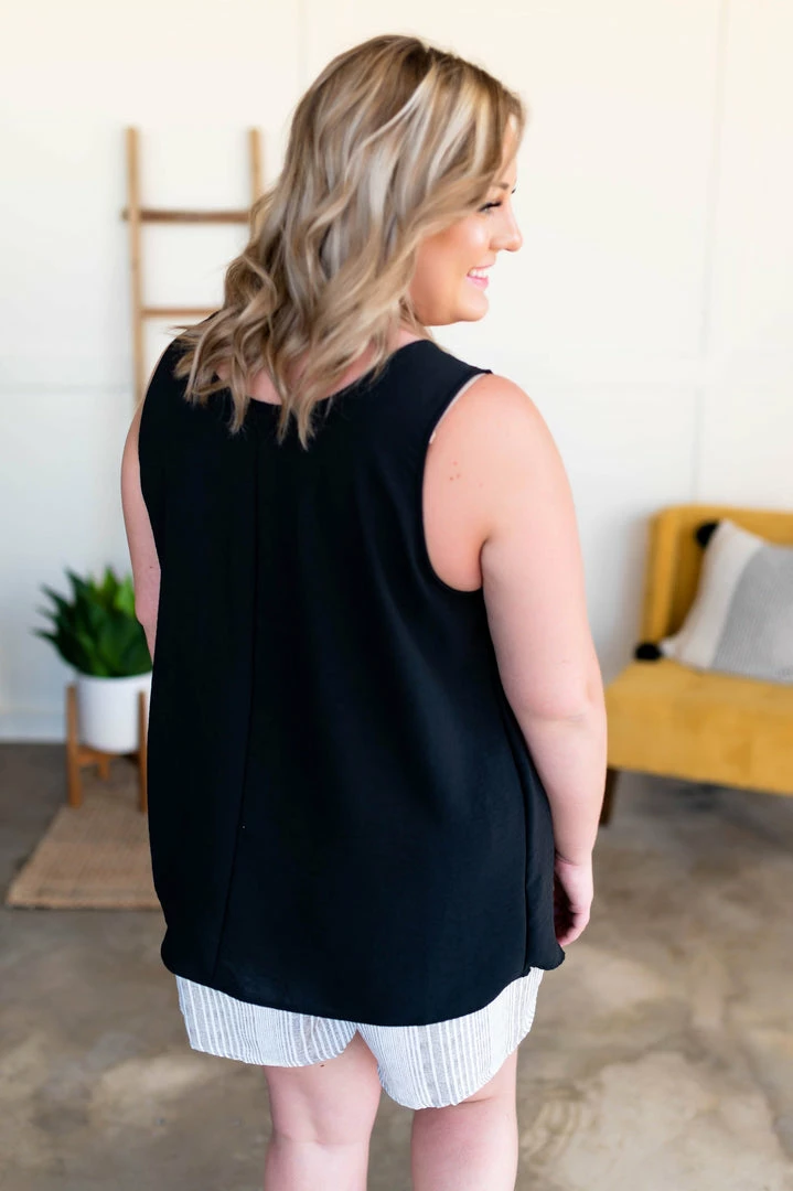 No Ship Drop Ship Tank Heavens Blouse In Black 10 No Ship Drop Ship Tank Heavens Blouse In Black