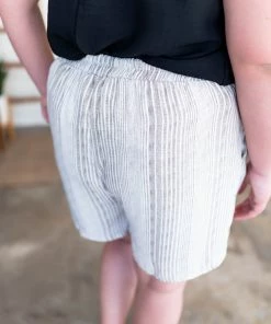 No Ship Drop Ship Apparel Consider It A Tie Cream Striped Shorts