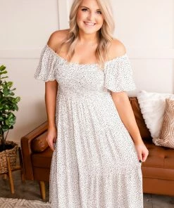 No Ship Drop Ship The Best Of Me Smocked Midi Dress In Black & Ivory (GHG-S) 26 No Ship Drop Ship The Best Of Me Smocked Midi Dress In Black & Ivory (GHG-S)