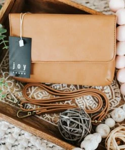 No Ship Drop Ship Crossbody Organizer In Camel By Joy Susan Apparel